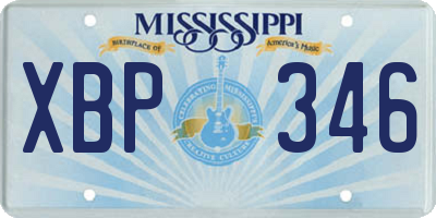 MS license plate XBP346