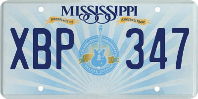 MS license plate XBP347
