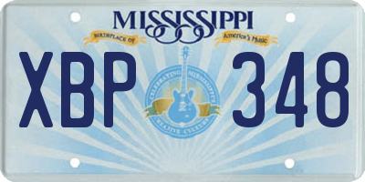 MS license plate XBP348