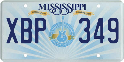 MS license plate XBP349