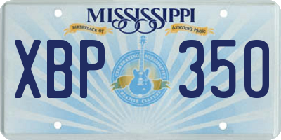MS license plate XBP350