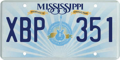 MS license plate XBP351
