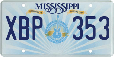 MS license plate XBP353