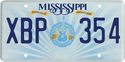 MS license plate XBP354