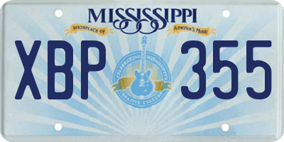 MS license plate XBP355