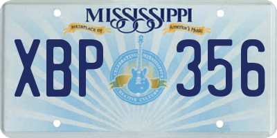 MS license plate XBP356