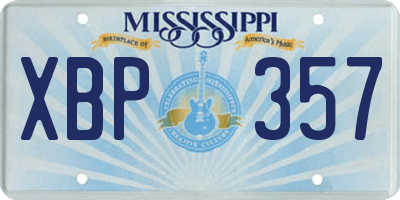 MS license plate XBP357