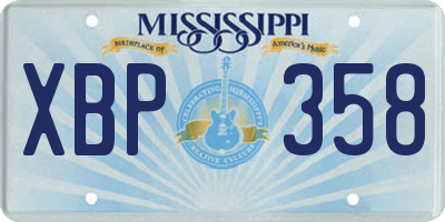 MS license plate XBP358