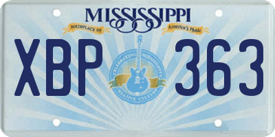 MS license plate XBP363