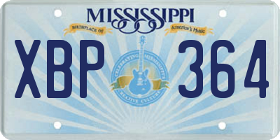 MS license plate XBP364