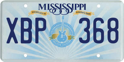 MS license plate XBP368