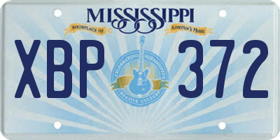 MS license plate XBP372