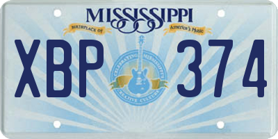 MS license plate XBP374