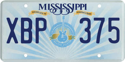 MS license plate XBP375