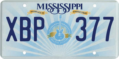 MS license plate XBP377