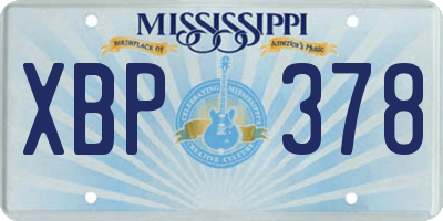 MS license plate XBP378