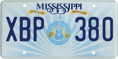 MS license plate XBP380