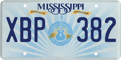 MS license plate XBP382
