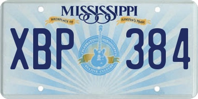 MS license plate XBP384