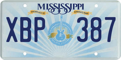 MS license plate XBP387