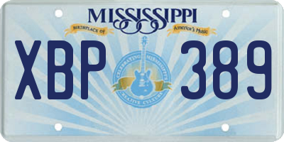 MS license plate XBP389