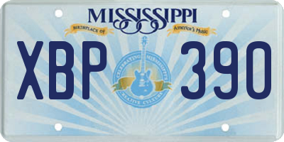 MS license plate XBP390