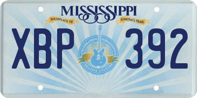 MS license plate XBP392