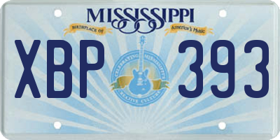 MS license plate XBP393