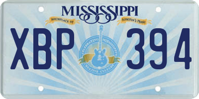 MS license plate XBP394