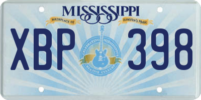 MS license plate XBP398
