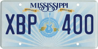 MS license plate XBP400
