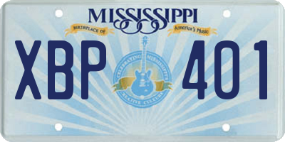 MS license plate XBP401
