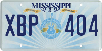 MS license plate XBP404