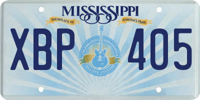 MS license plate XBP405