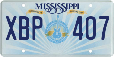 MS license plate XBP407