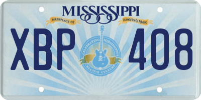 MS license plate XBP408