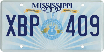 MS license plate XBP409