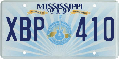 MS license plate XBP410