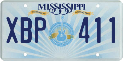 MS license plate XBP411