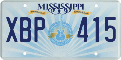MS license plate XBP415