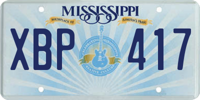 MS license plate XBP417