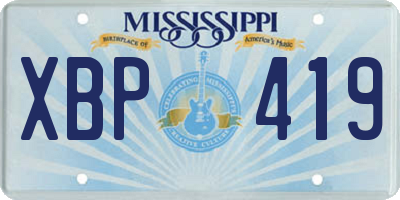 MS license plate XBP419