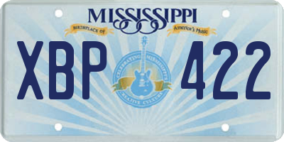 MS license plate XBP422