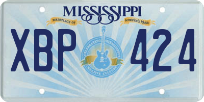 MS license plate XBP424