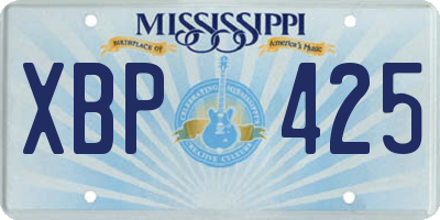MS license plate XBP425