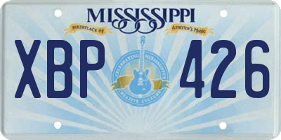 MS license plate XBP426