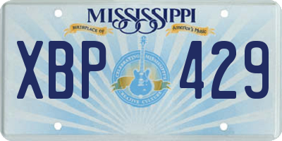 MS license plate XBP429