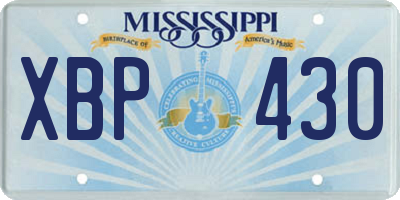 MS license plate XBP430