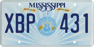 MS license plate XBP431