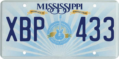 MS license plate XBP433